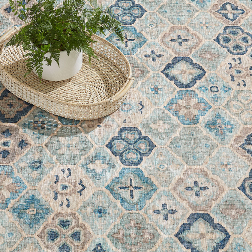 Pali Washable Rug - Blue, 2' x 3',Blue