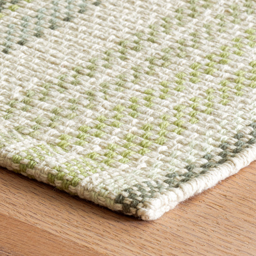 Oslo Stripe Handwoven Cotton Rug,Green