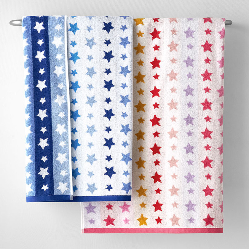 Star Cotton Hand Towel - Pink Stars,Pink Stars